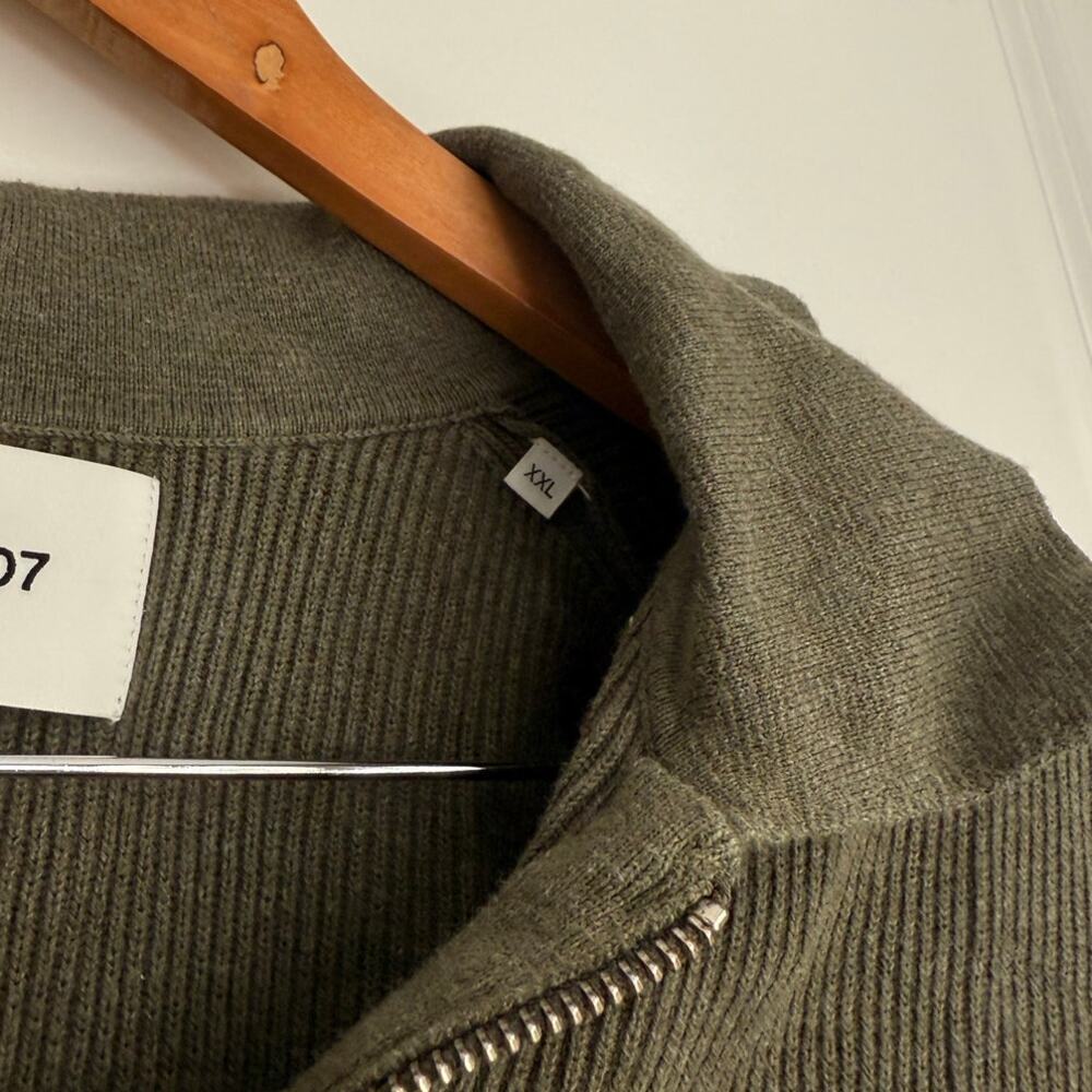 No Nationality NN.07 Hansie Zip Polo Capers Green Fall Cozy XXL Miminalist Corp‎ - Picture 8 of 8